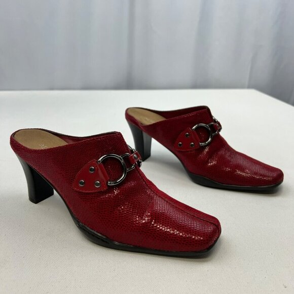 Aerosoles Womens Cinch Worm Pumps Square Toe Red Size 7.5 - Picture 2 of 10